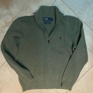 Zip-up Mens 100% Lambs Wool Cardigan Polo Ralph Lauren Size L